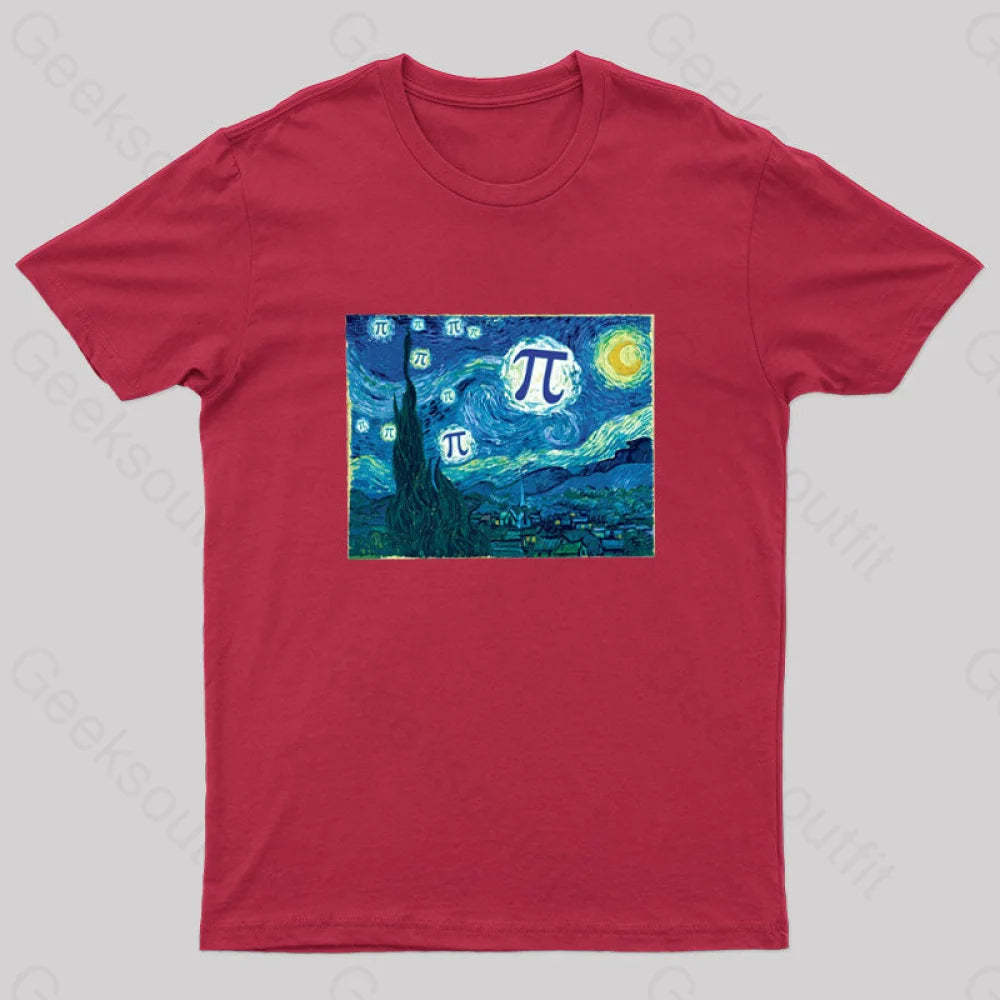 Pi In The Sky Redux Geek T-Shirt Red / S