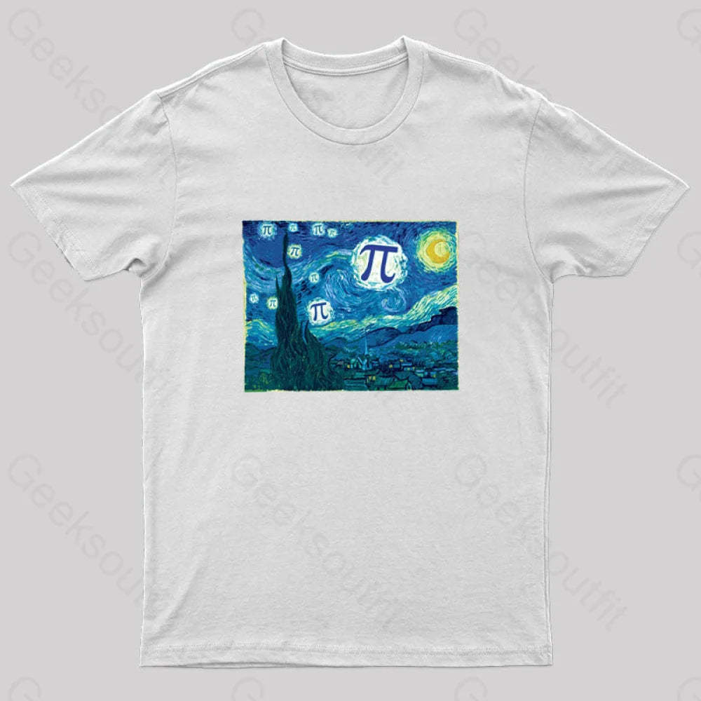Pi In The Sky Redux Geek T-Shirt White / S