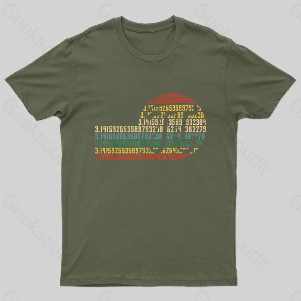 Pi Math Science 3.14 Day Vintage Retro Nerd T-Shirt Army Green / S