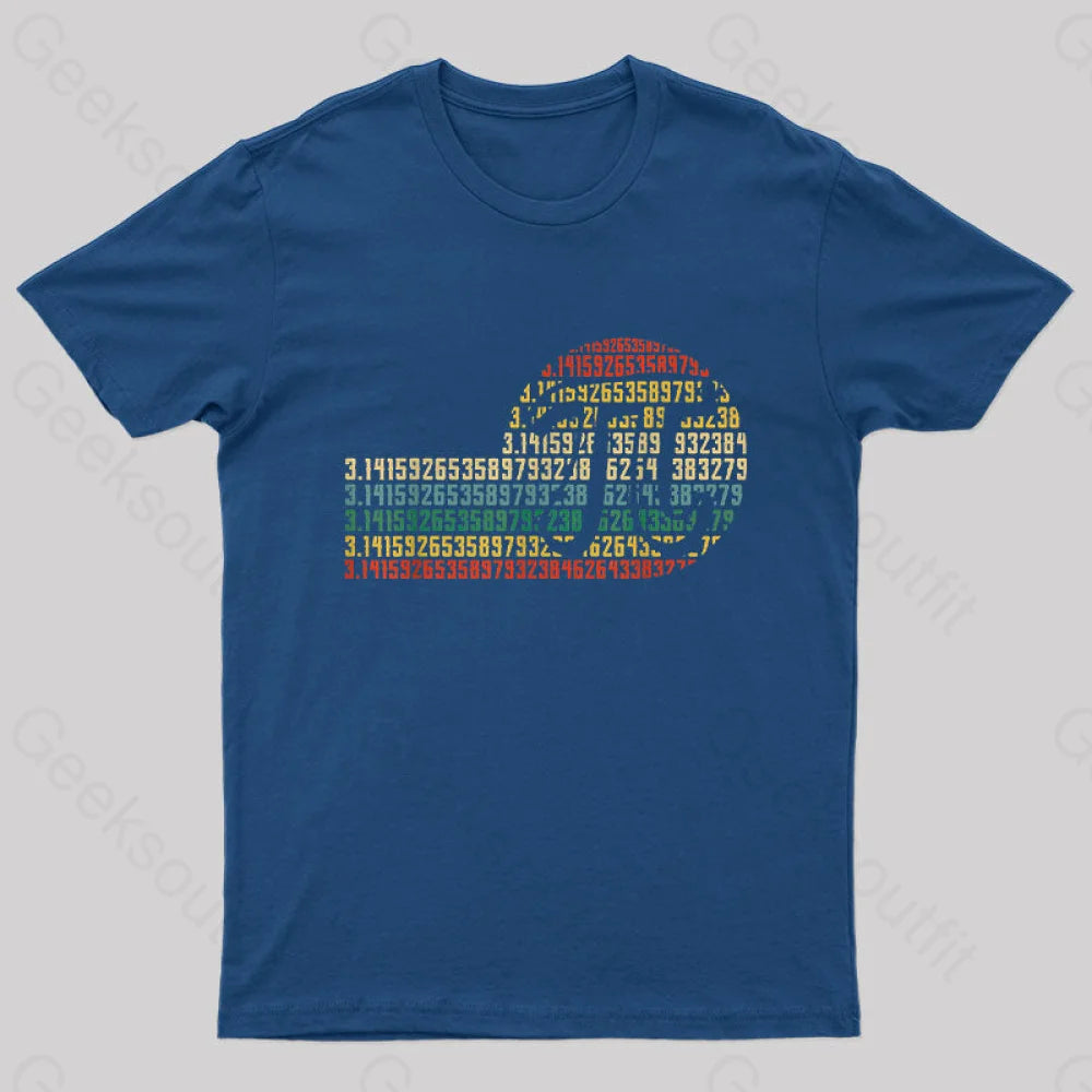 Pi Math Science 3.14 Day Vintage Retro Nerd T-Shirt Navy / S