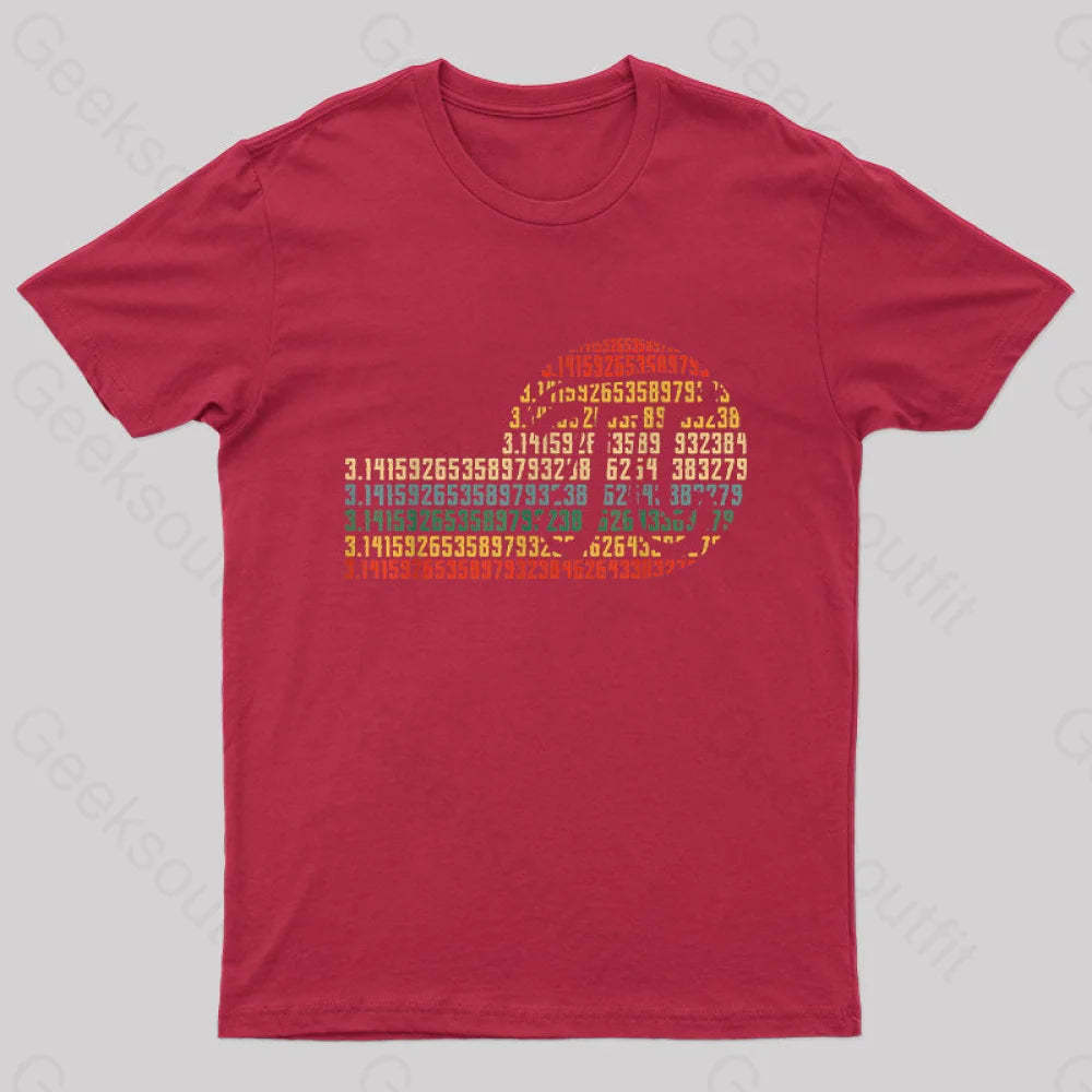 Pi Math Science 3.14 Day Vintage Retro Nerd T-Shirt Red / S