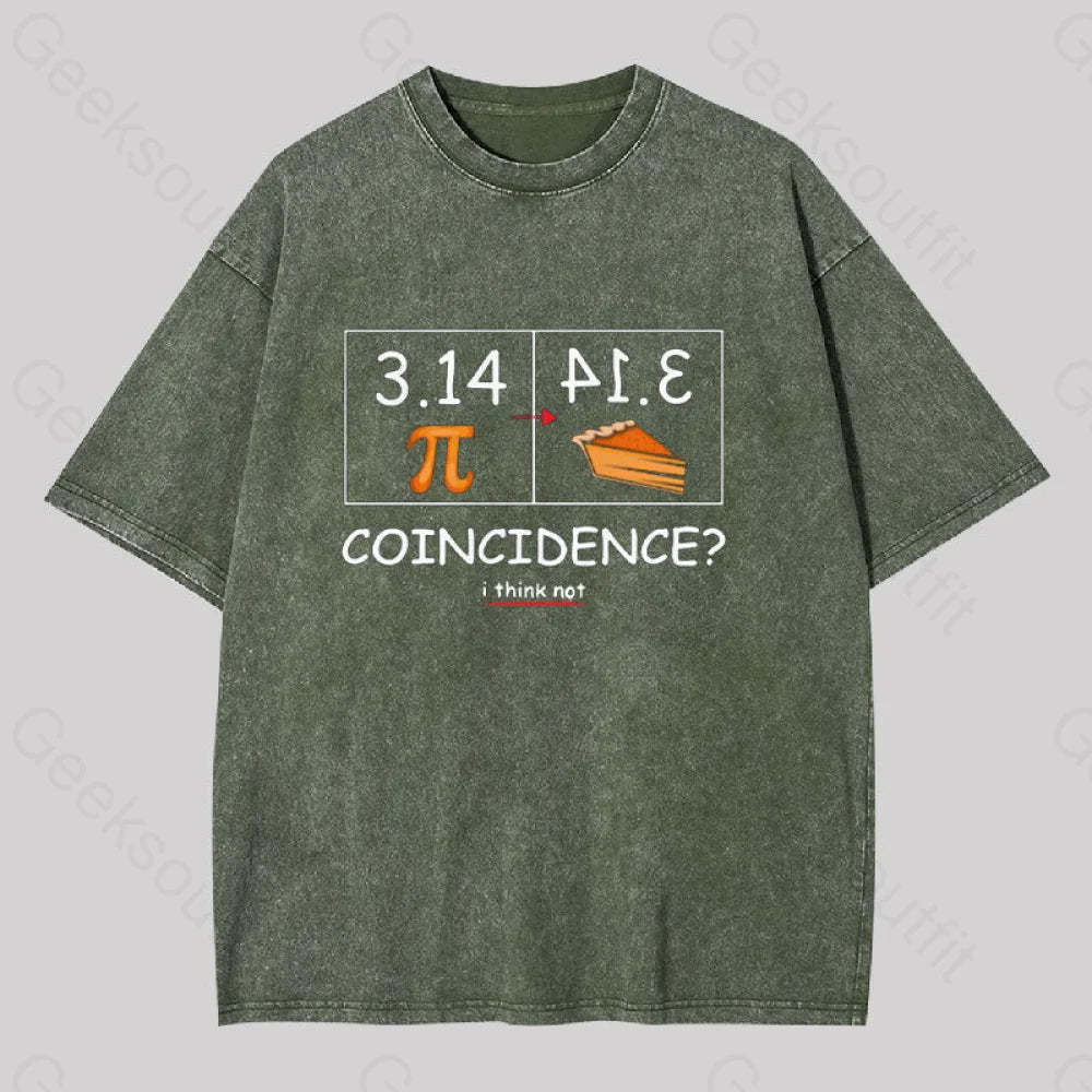 Pi Pie Math Professor Geek Washed T-Shirt Army Green / S