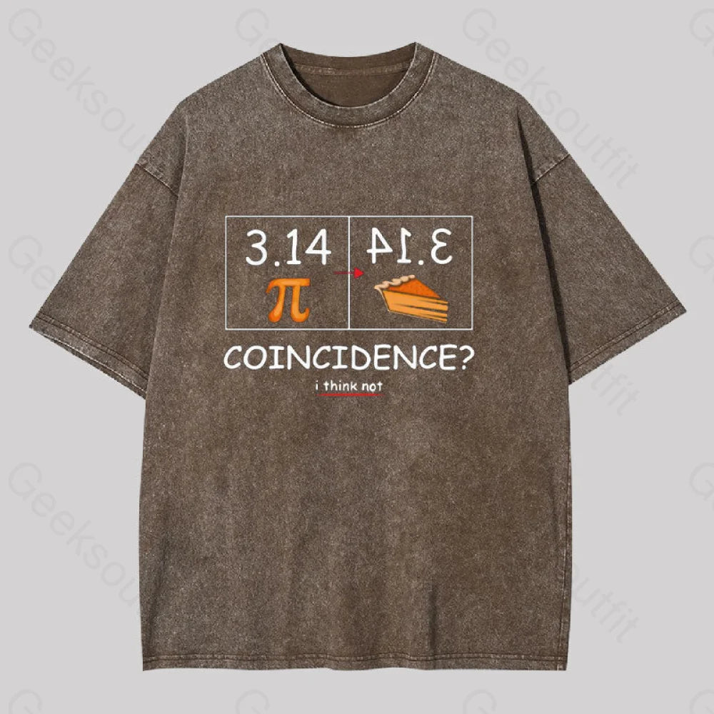 Pi Pie Math Professor Geek Washed T-Shirt Coffee / S