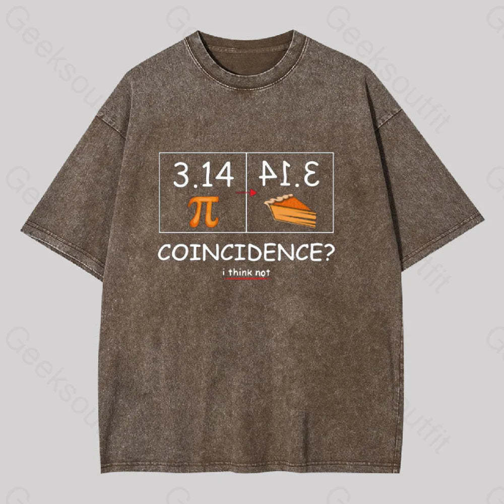 Pi Pie Math Professor Geek Washed T-Shirt Coffee / S