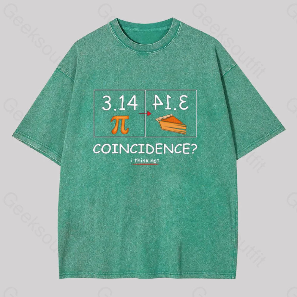 Pi Pie Math Professor Geek Washed T-Shirt Grass Green / S