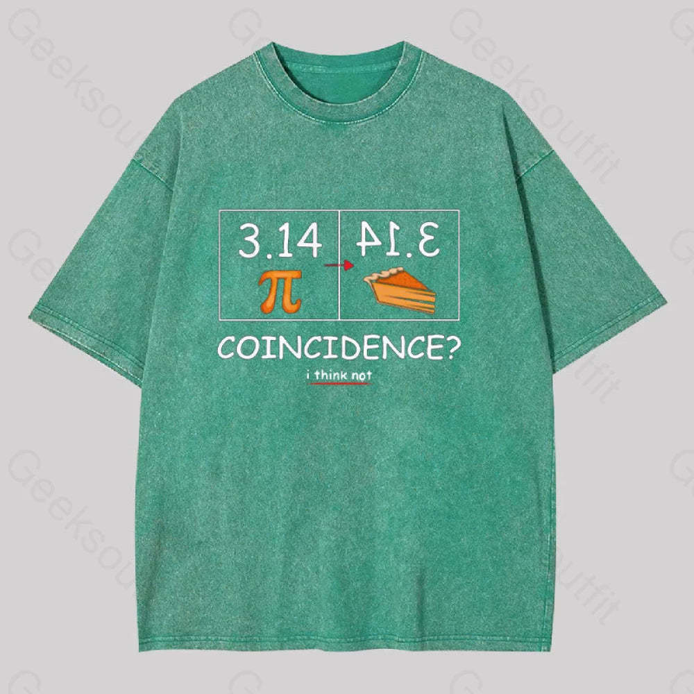 Pi Pie Math Professor Geek Washed T-Shirt Grass Green / S