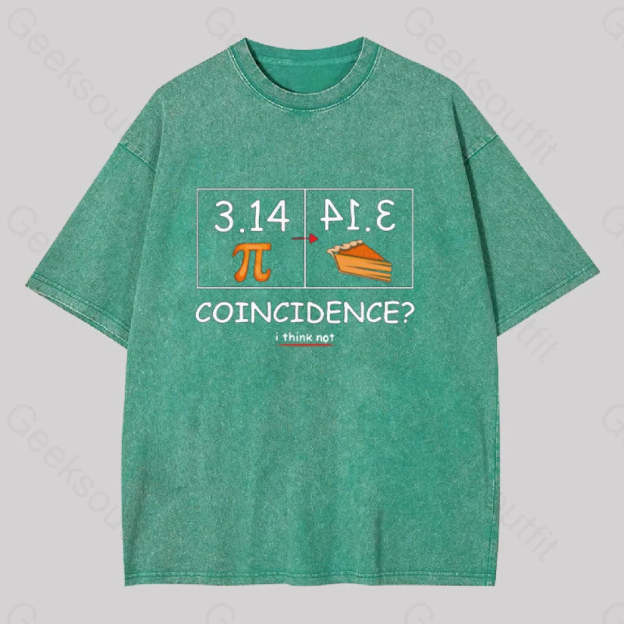 Pi Pie Math Professor Geek Washed T-Shirt Grass Green / S