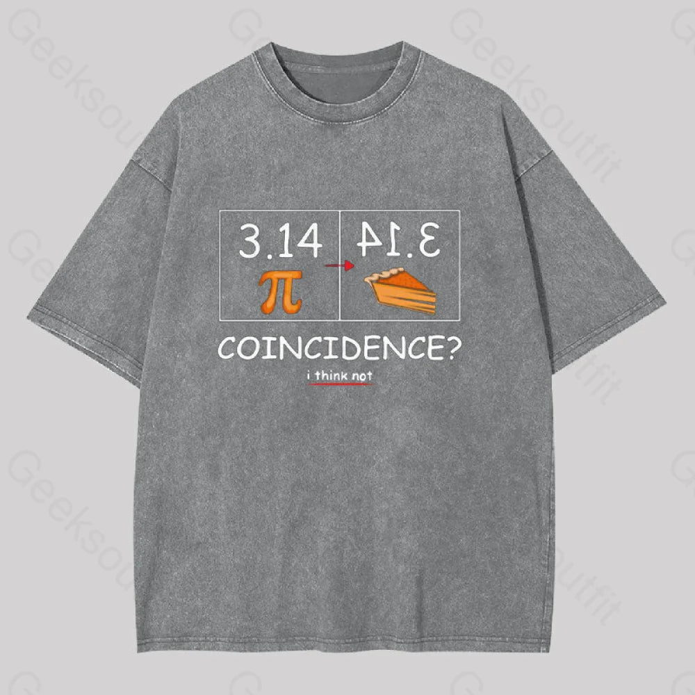 Pi Pie Math Professor Geek Washed T-Shirt Grey / S