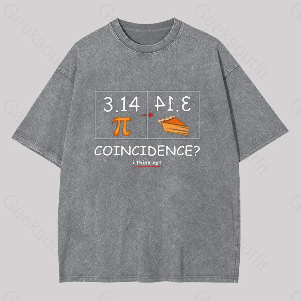 Pi Pie Math Professor Geek Washed T-Shirt Grey / S