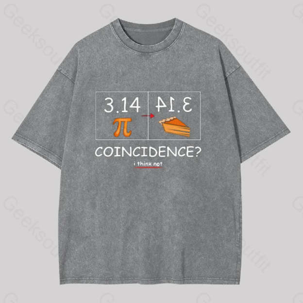 Pi Pie Math Professor Geek Washed T-Shirt Grey / S