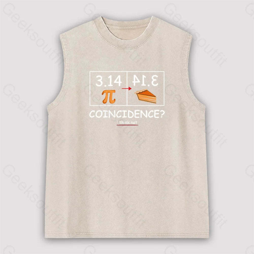 Pi Pie Math Professor Unisex Washed Tank Apricot / S