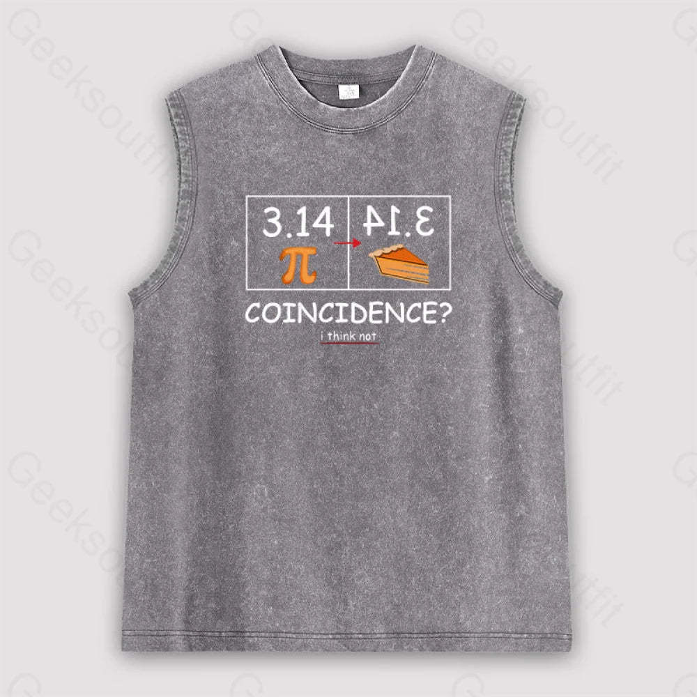 Pi Pie Math Professor Unisex Washed Tank Grey / S