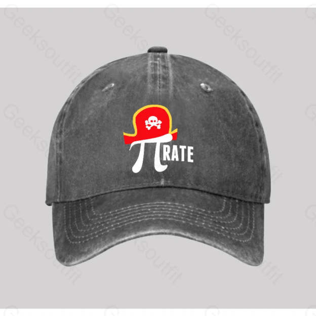 Pi Rate Washed Vintage Baseball Cap Grey