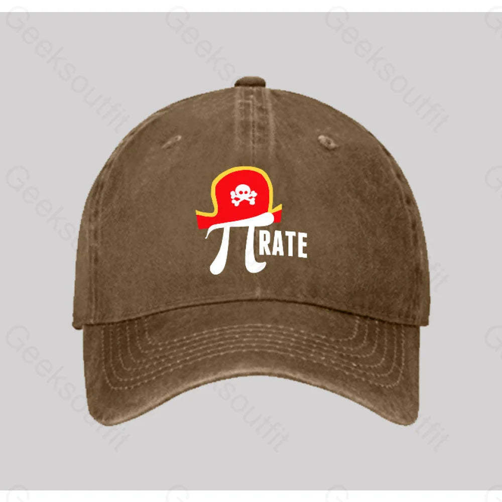 Pi Rate Washed Vintage Baseball Cap Natural