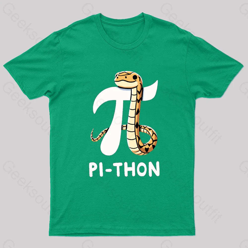 Pi-Thon Pi Symbol Python Nerd T-Shirt Green / S