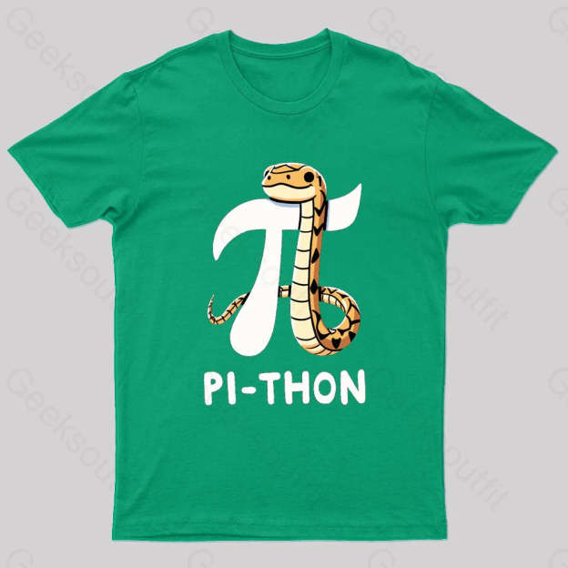Pi-Thon Pi Symbol Python Nerd T-Shirt Green / S