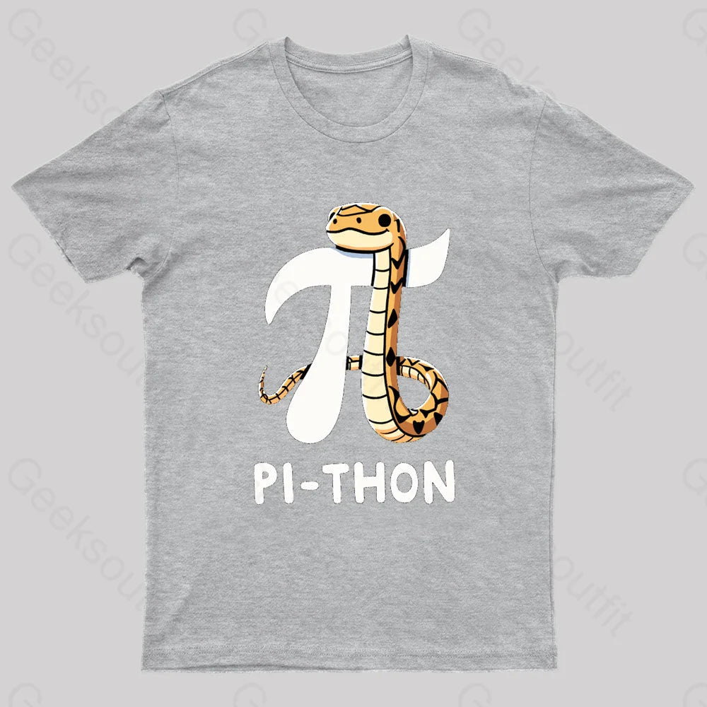 Pi-Thon Pi Symbol Python Nerd T-Shirt Grey / S