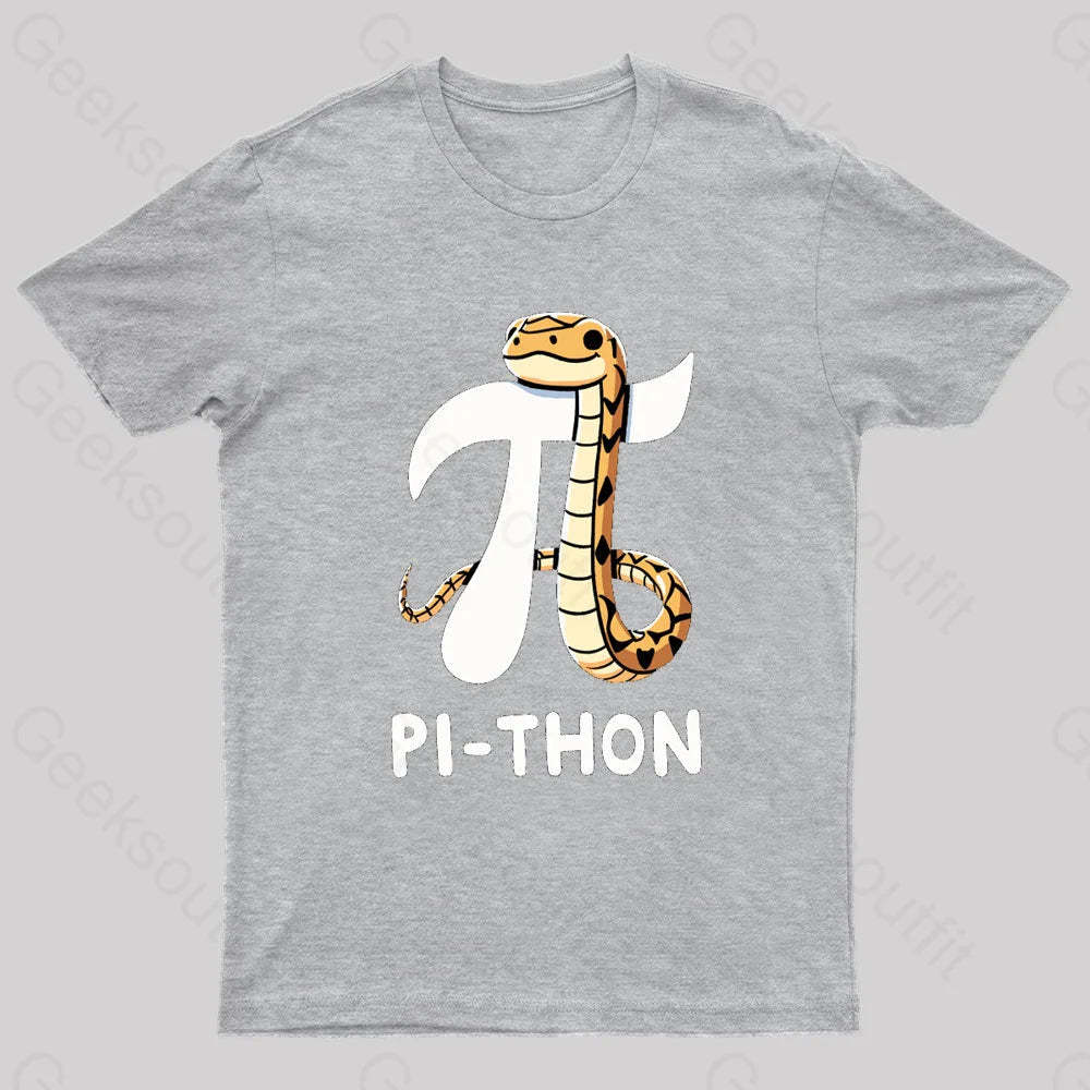 Pi-Thon Pi Symbol Python Nerd T-Shirt Grey / S
