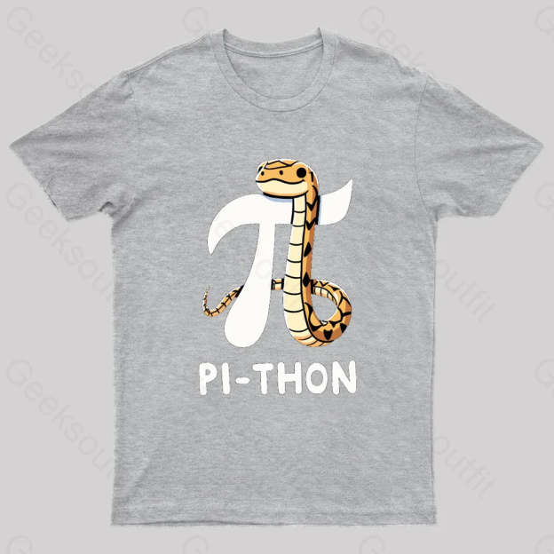 Pi-Thon Pi Symbol Python Nerd T-Shirt Grey / S