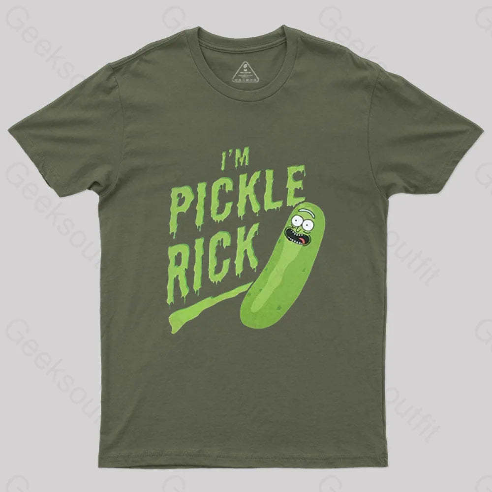 Pickle Rick T-Shirt Army Green / S