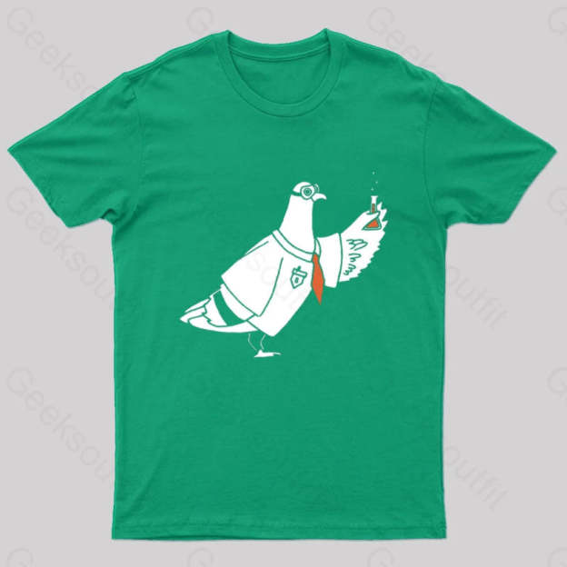 Pigeon Scientist T-Shirt Green / S