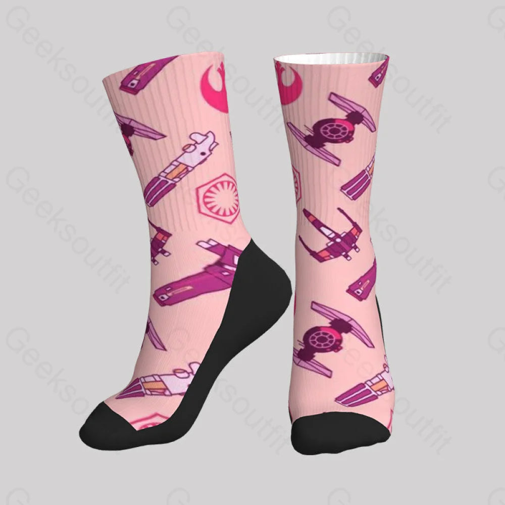 Pink Aircraft Men’s Socks