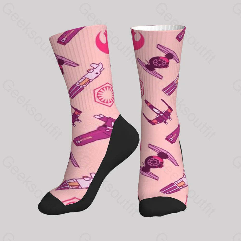 Pink Aircraft Men’s Socks