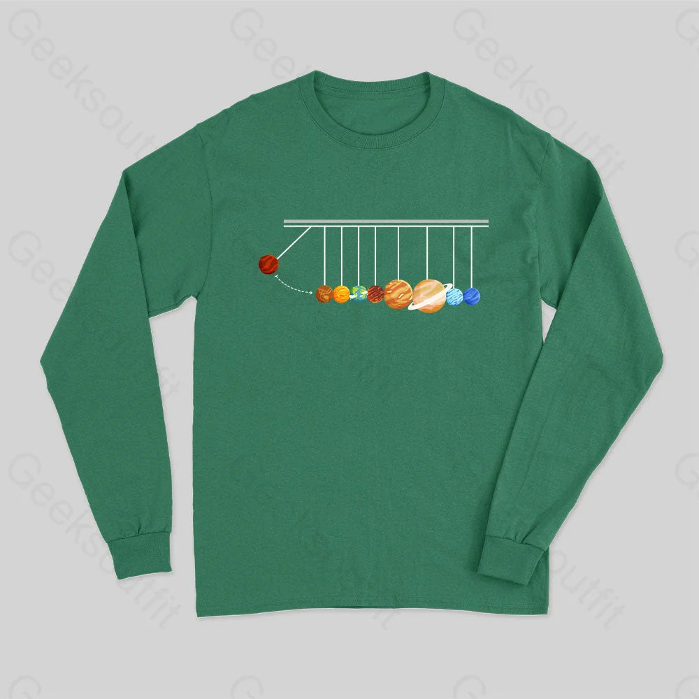 Planetary Physics Experiment Long Sleeve T-Shirt Green / S
