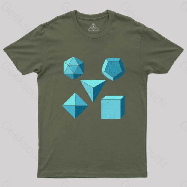 Platonic Solids T-Shirt Army Green / S