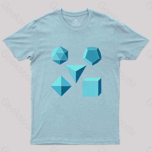 Platonic Solids T-Shirt Light Blue / S