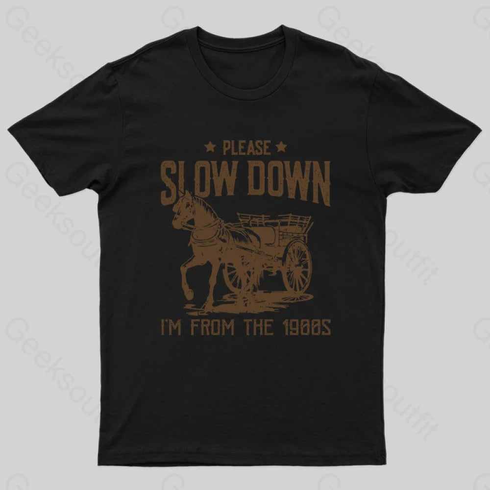 Please Slow Down I‘m From The 1900S T-Shirt Black / S