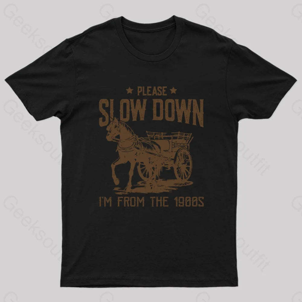 Please Slow Down I‘m From The 1900S T-Shirt Black / S
