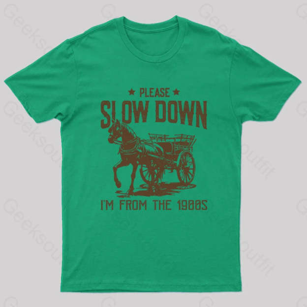 Please Slow Down I‘m From The 1900S T-Shirt Green / S