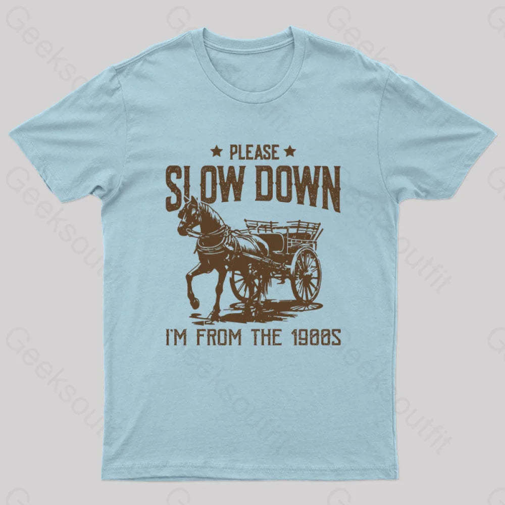 Please Slow Down I‘m From The 1900S T-Shirt Light Blue / S