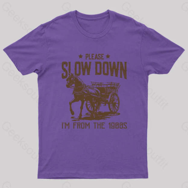 Please Slow Down I‘m From The 1900S T-Shirt Purple / S