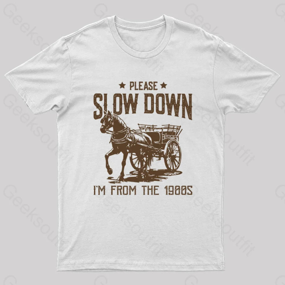 Please Slow Down I‘m From The 1900S T-Shirt White / S