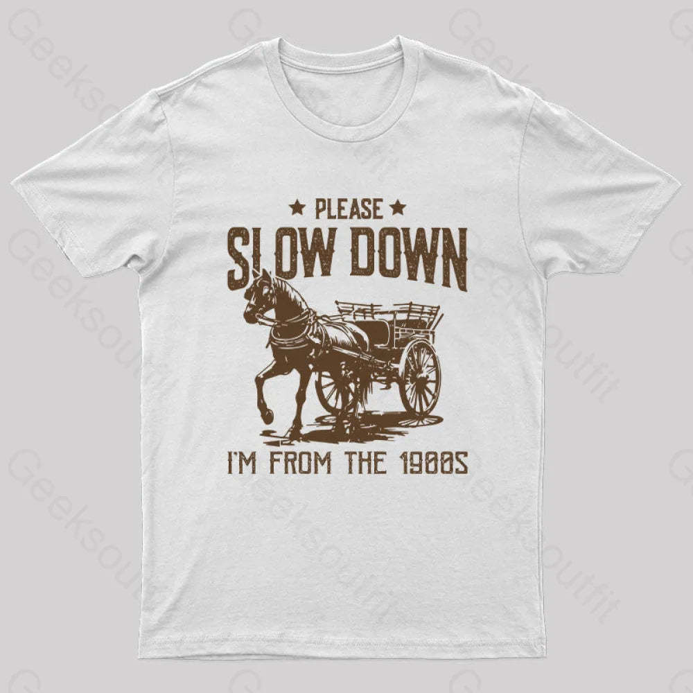 Please Slow Down I‘m From The 1900S T-Shirt White / S
