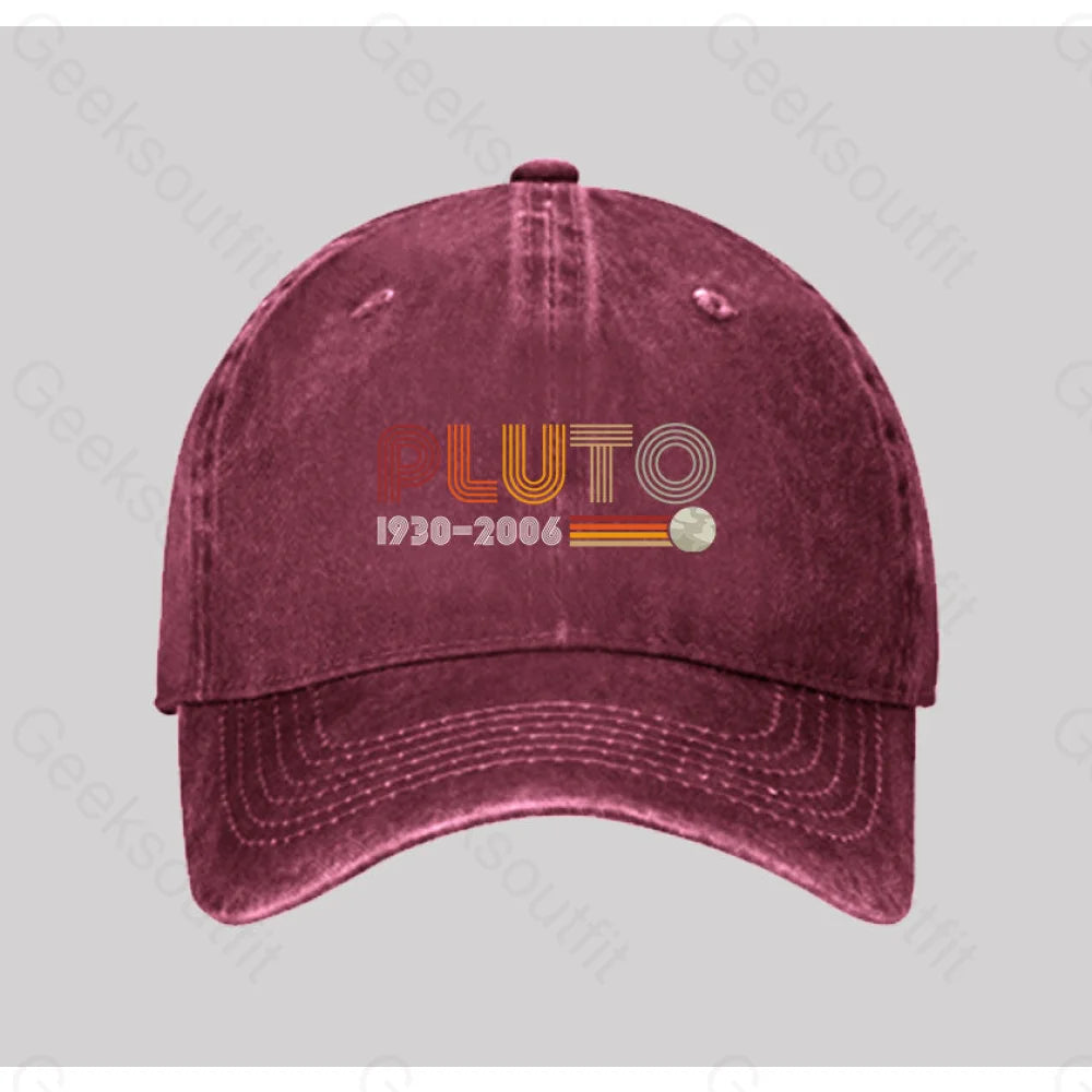 Pluto Washed Vintage Baseball Cap Red
