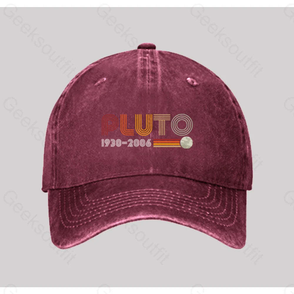 Pluto Washed Vintage Baseball Cap Red