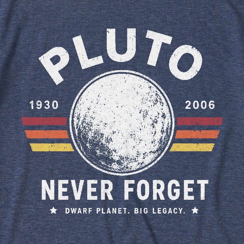 Never Forget Pluto Retro Style Ultra Soft Heather Tee