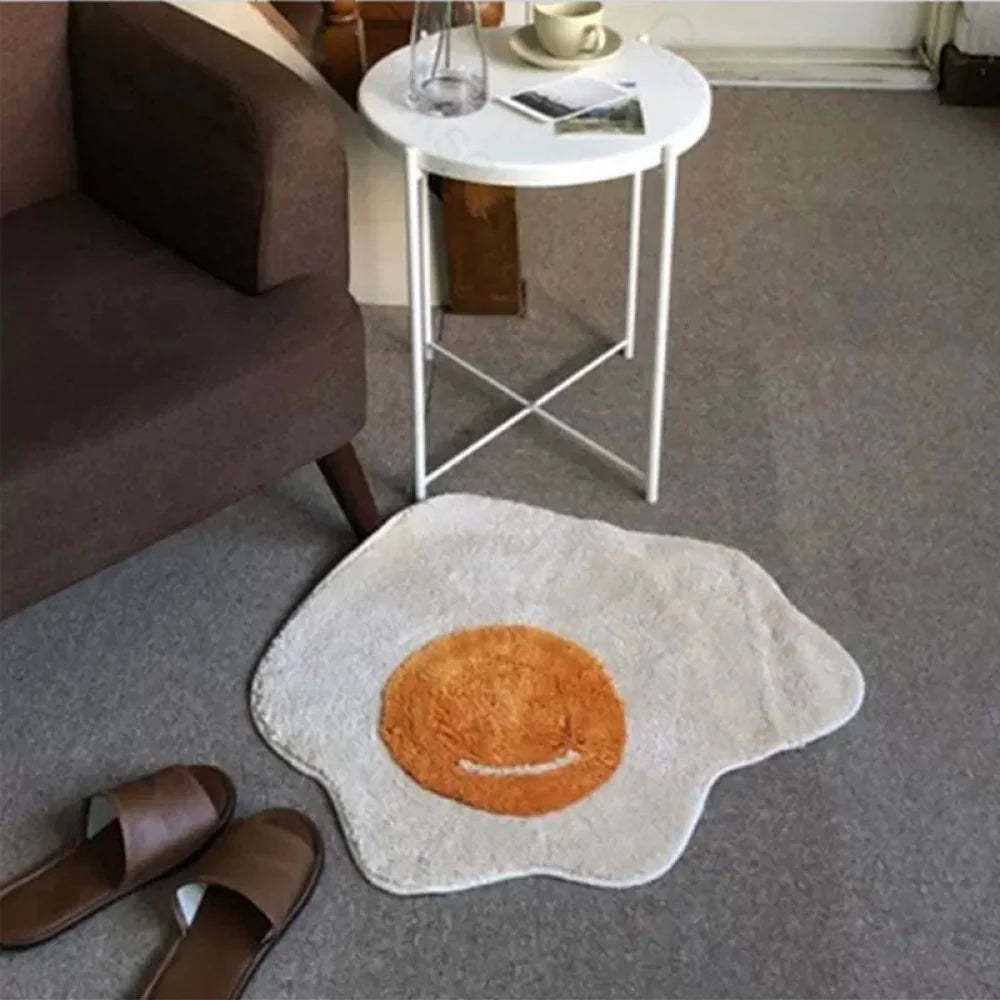 Poached Eggs Funny Imitation Wool Rug 80*60Cm
