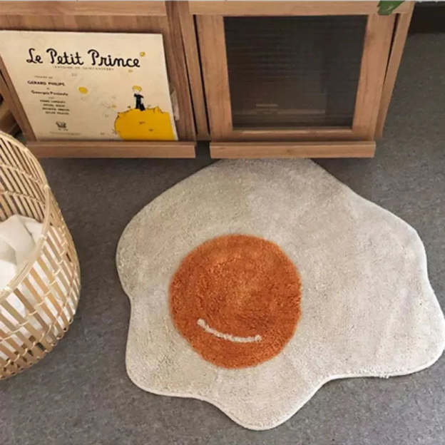 Poached Eggs Funny Imitation Wool Rug