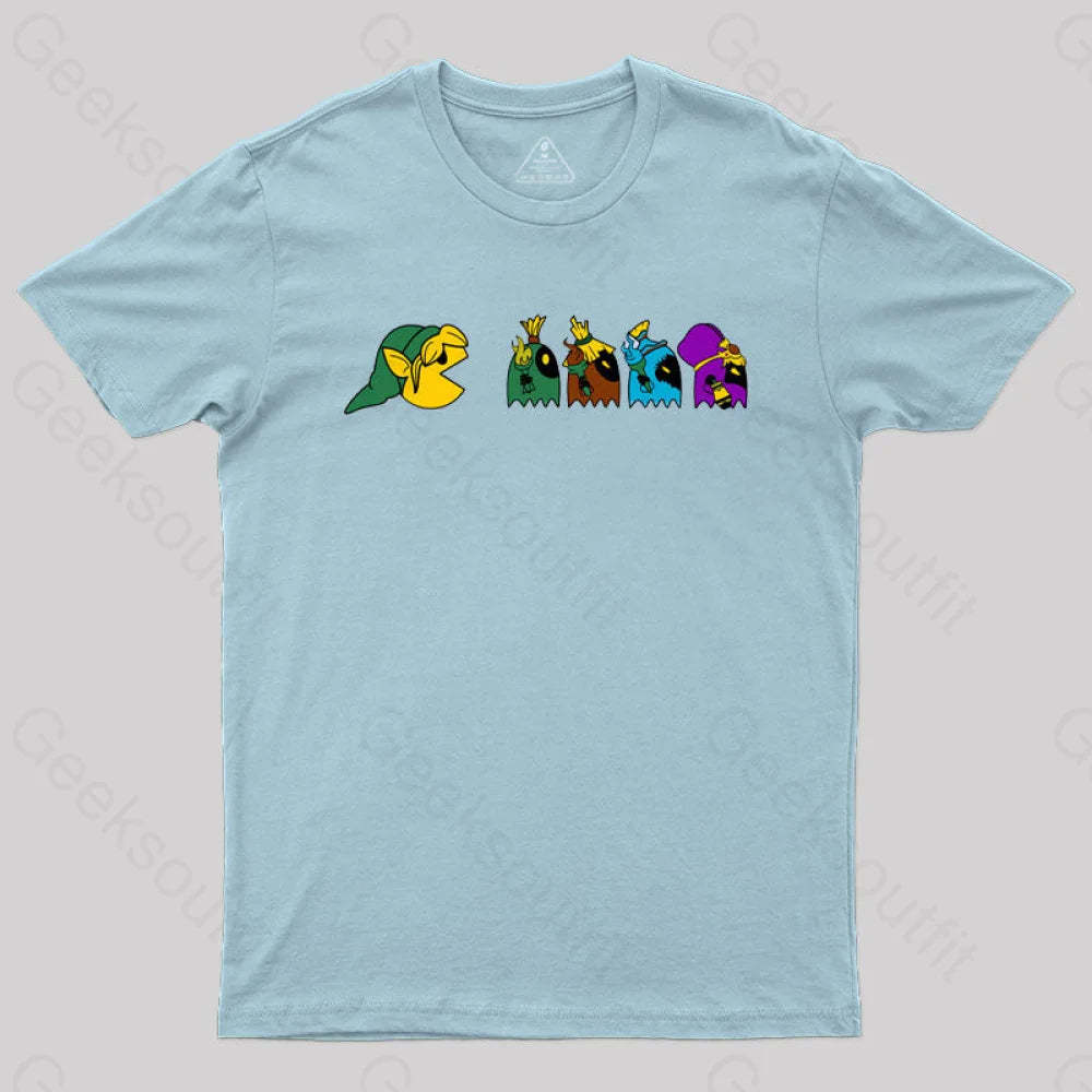 Poe In A Row T-Shirt Light Blue / S