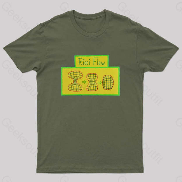 Poincare Conjecture And Ricci Flow T-Shirt Army Green / S