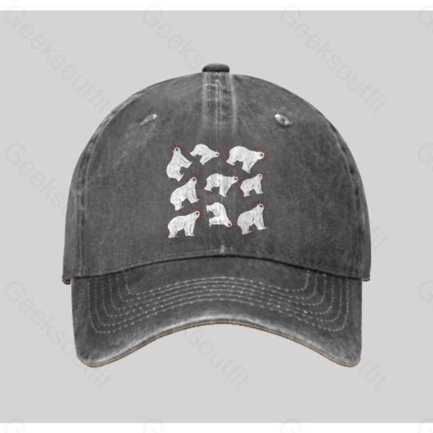 Polar Bears And Dipoles Washed Vintage Baseball Cap Grey