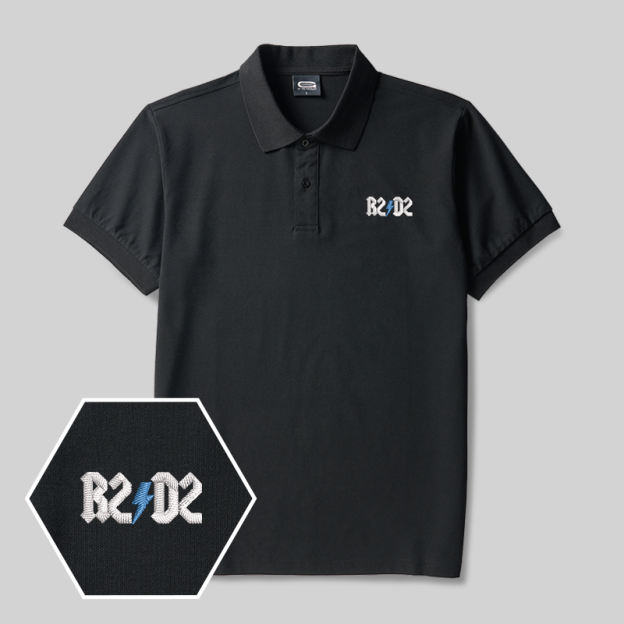 Robot Scifi Geek Embroidered Polo Shirt