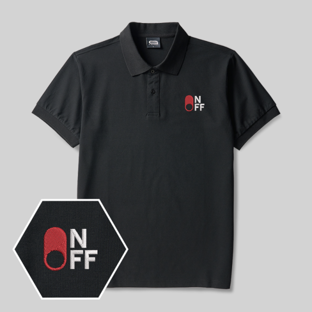 Switch  Funny Geek Embroidered Polo Shirt