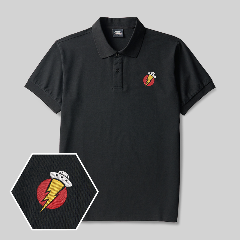 Spacecraft Scifi Geek Embroidered Polo Shirt