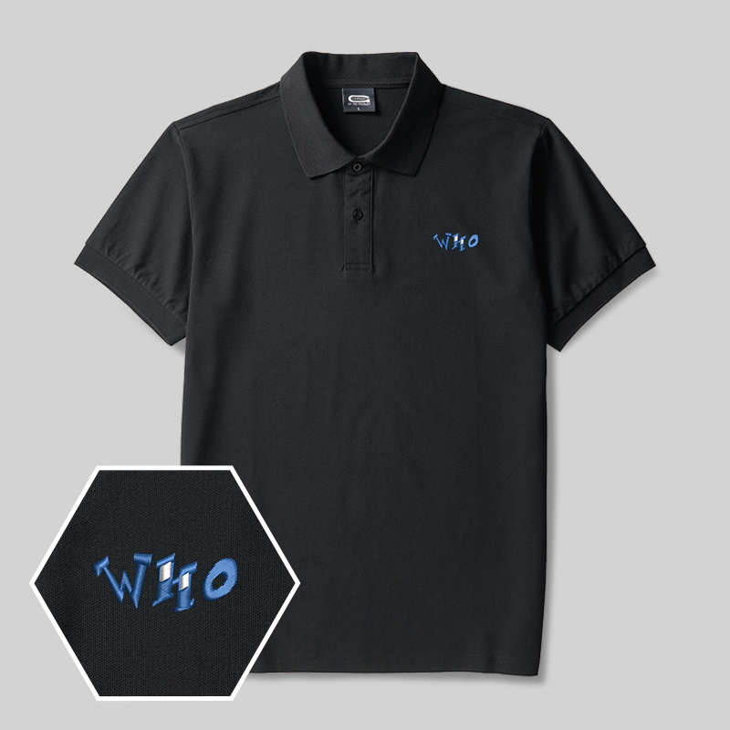 Who Geek Embroidered Polo Shirts
