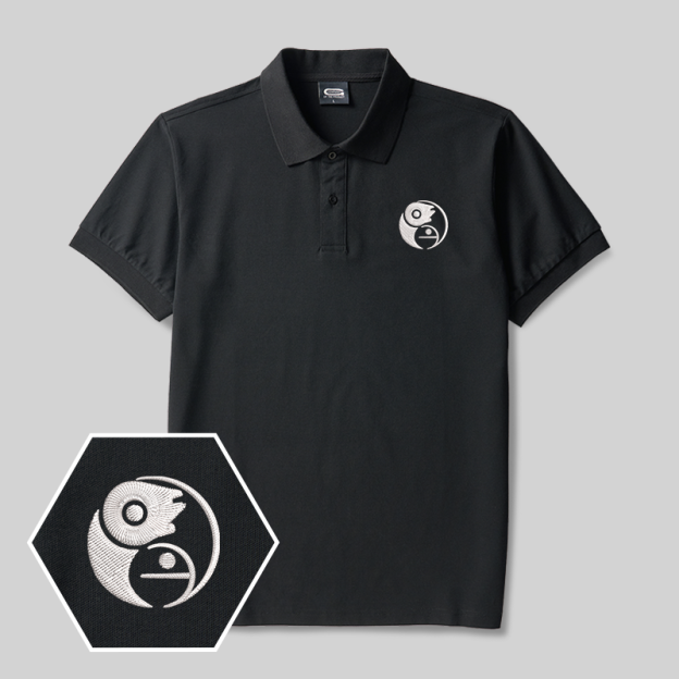 Galactic Harmony Emblem Geek Embroidered Polo Shirt